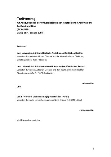 Tarifvertrag Auszubildende / TVA-UKN - Personal.med.uni-rostock.de