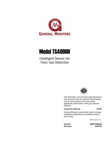 TS4000H Toxic Gas Detector - Instruction Manual - Simark Controls