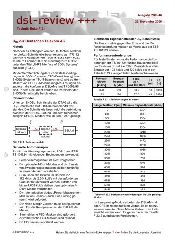 URS der Deutschen Telekom AG - xDSL