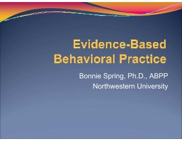 Bonnie Spring, PhD, ABPP - Society of Behavioral Medicine