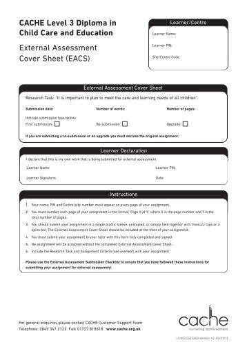 Research Tasks 1 & 2 Cover Sheet - Cache