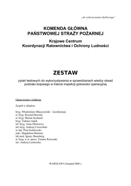 Zestaw pytaÅ testowych do wykorzystania w sprawdzianach wiedzy