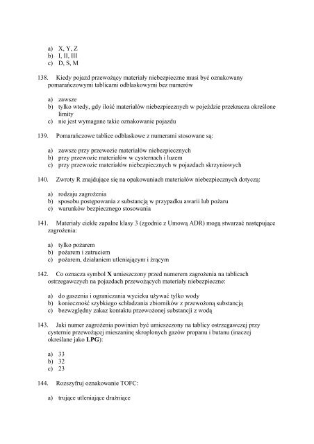 Zestaw pytaÅ testowych do wykorzystania w sprawdzianach wiedzy