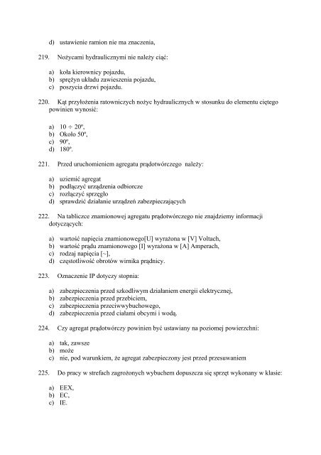 Zestaw pytaÅ testowych do wykorzystania w sprawdzianach wiedzy