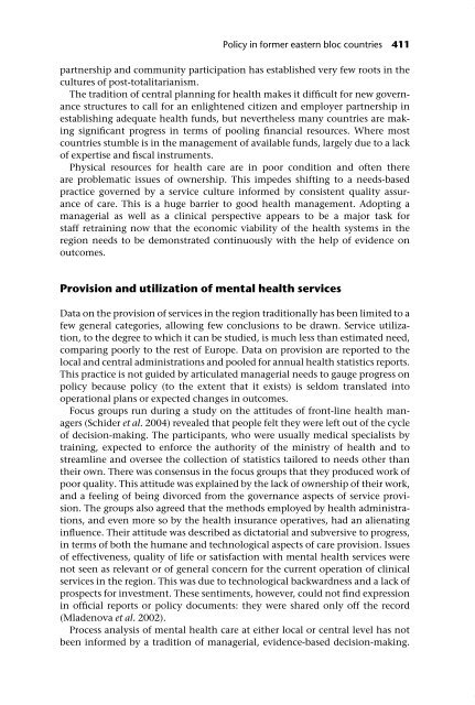 Mental health policy and practice across Europe: an overview