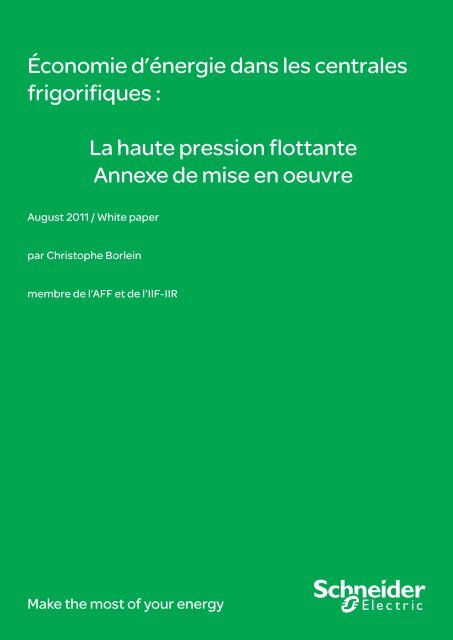 La haute pression flottante Annexe de mise en ... - Schneider Electric