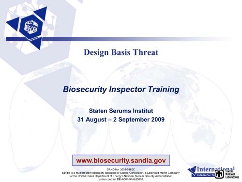 Design Basis Threat - Sandia National Laboratories