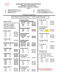 (3-4 Grade) Division Baseball Game and Practice Schedule 2013