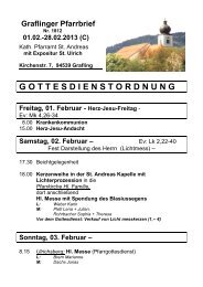 Februar 2013 - Pfarrei St. Andreas in Grafling