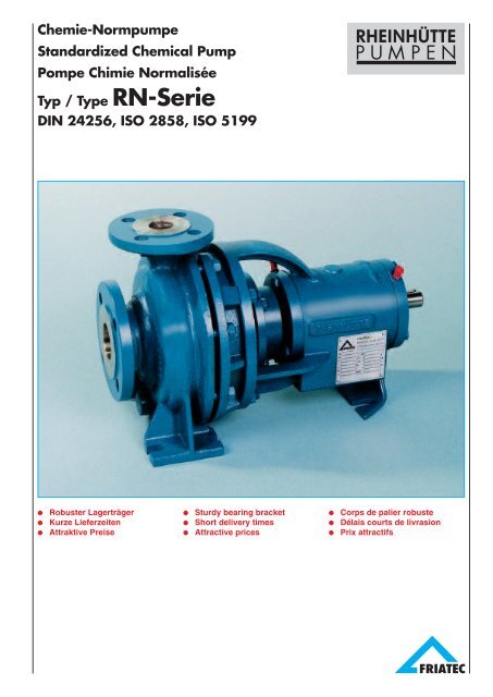 Chemie-Normpumpe Standardized Chemical Pump Pompe Chimie ...