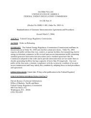 Order No. 2003-A - Federal Energy Regulatory Commission
