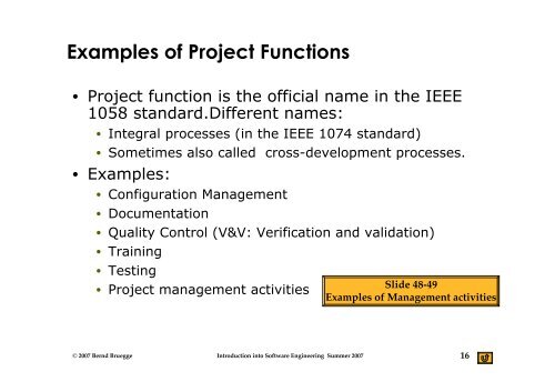 Software Project Management Part 1: Organization - Chair for ...