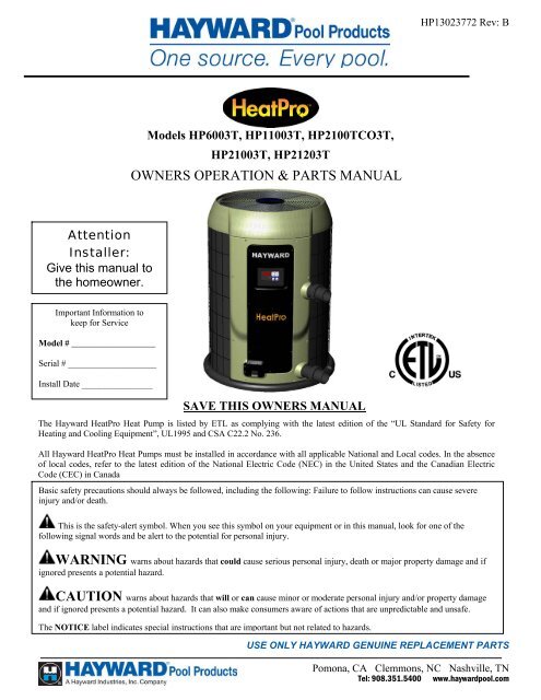 Hayward HPX1985 Replacement Contactor for HeatPro Heat Pump Pool & Spa Heater 