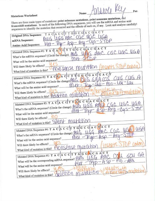 mutations worksheet answer key.pdf - Fcserver.nvnet.org