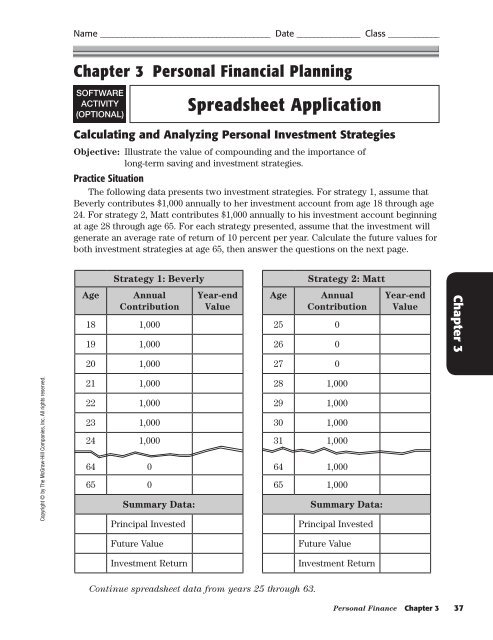 Spreadsheet Application - McGraw-Hill Higher Education