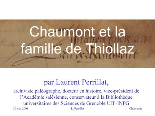 Chaumont et la famille de Thiollaz