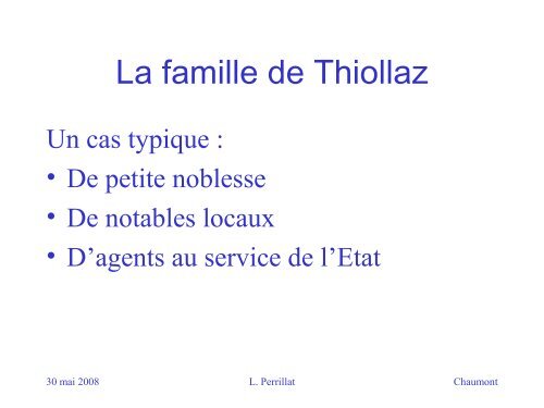 Chaumont et la famille de Thiollaz