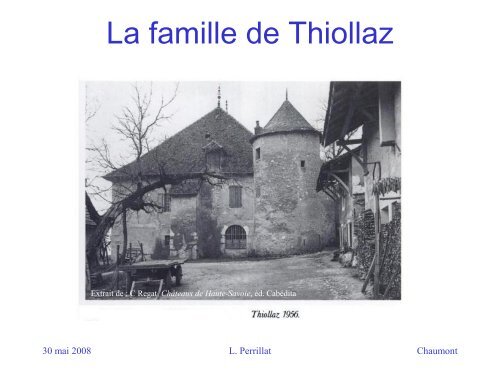 Chaumont et la famille de Thiollaz