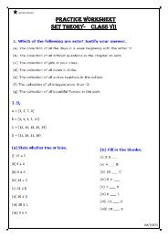 Practice worksheet Set Theory- Class vii - Math with JM - home