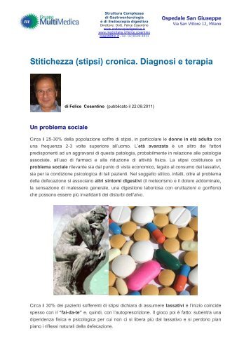 (stipsi) cronica. Diagnosi e terapia - EndoscopiaDigestiva.it