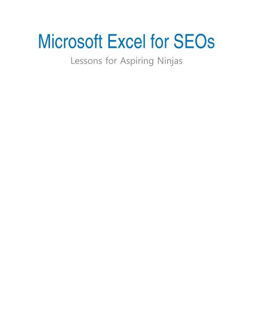 Microsoft Excel for SEOs - Distilled