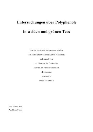 Untersuchungen über Polyphenole in weißen und grünen Tees