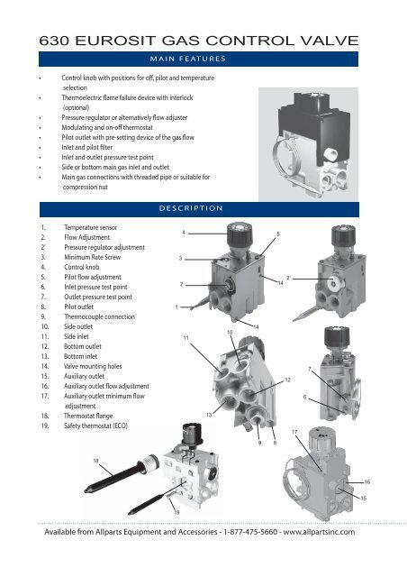 630 EUROSIT GAS CONTROL VALVE - Romstal