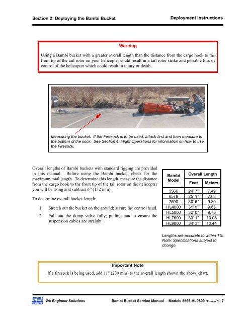 BAMBI BUCKET SERVICE MANUAL - SEI Industries Ltd.