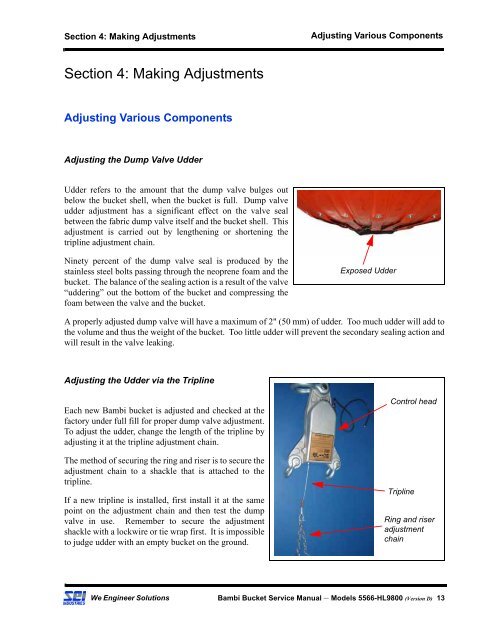 BAMBI BUCKET SERVICE MANUAL - SEI Industries Ltd.