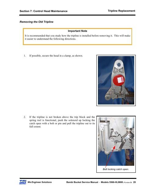 BAMBI BUCKET SERVICE MANUAL - SEI Industries Ltd.