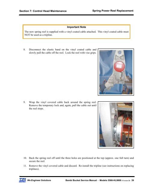 BAMBI BUCKET SERVICE MANUAL - SEI Industries Ltd.