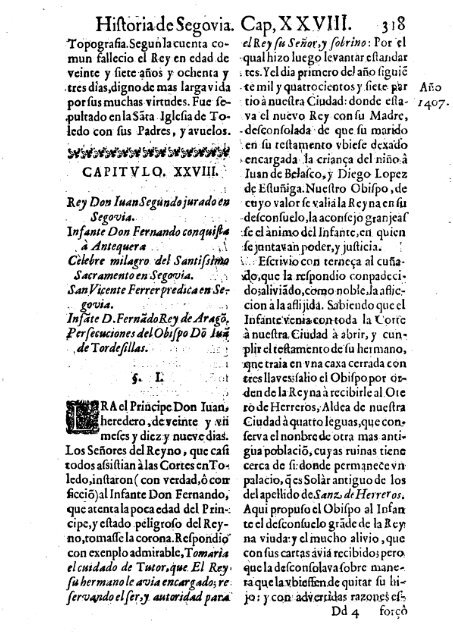 "Historia de Segovia", caps. XXVII-XXXIV, de Juan II a InquisiciÃ³n.