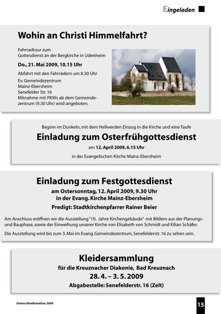 vangelisch - Evangelische Kirchengemeinde Mainz-Ebersheim