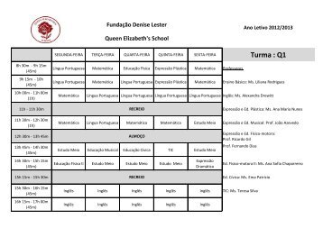 Turma : Q1 - Queen Elizabeth's School