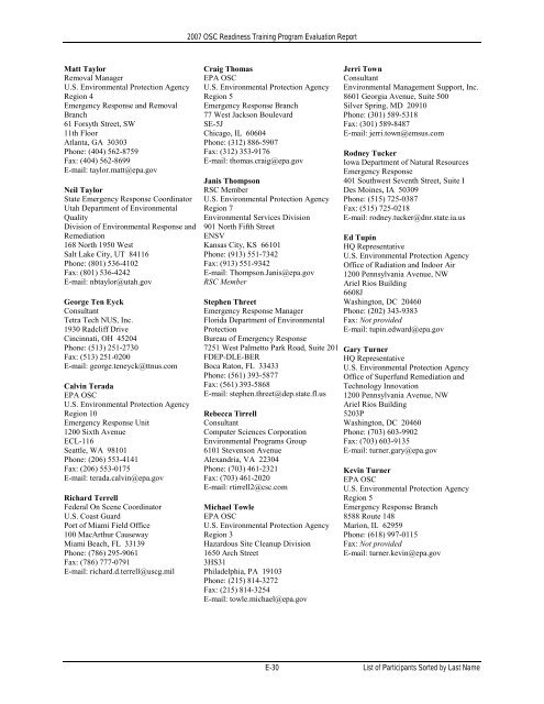 OSC 2007 Evaluation Report