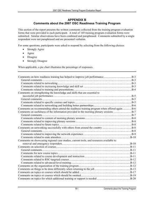 OSC 2007 Evaluation Report