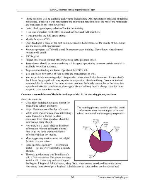 OSC 2007 Evaluation Report