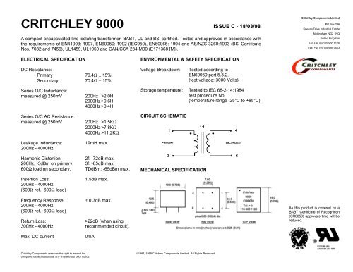 critchley 9000 - SM Elektronik