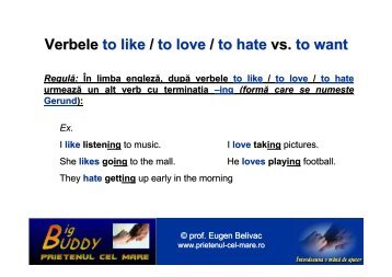 Verbele to like / to love / to hate vs. to want - PRIETENUL cel Mare ...