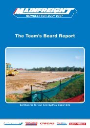 The Team's Board Report - Mainfreight