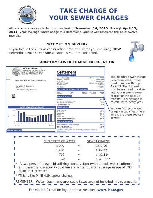 Take Charge of Your Sewer Charges - Lake Havasu City