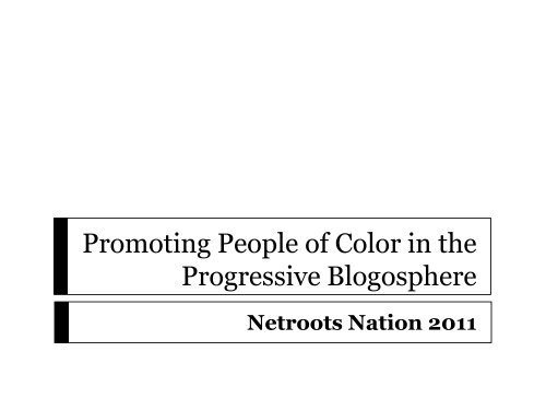 Promoting People of Color in the Progressive Blogosphere