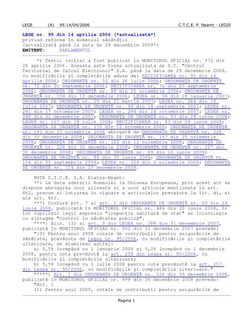 Legea 95 - reforma in domeniul sanatatii.pdf - Directia de Sanatate ...