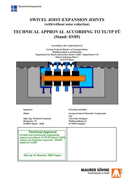 Technical Approval Swivel Joist Expansion Joints - Maurer Söhne ...