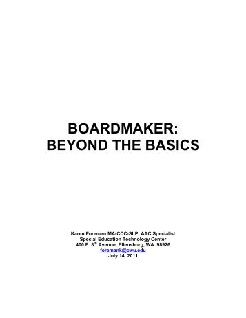 BOARDMAKER: BEYOND THE BASICS