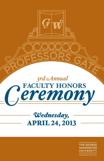 Third Annual Faculty Honors Ceremony - The George Washington ...