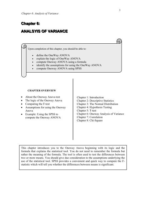 ABOUT THE ANOVA TEST