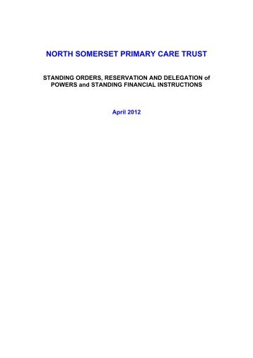 Noth Somerset PCT SO SFI SD 10 04 12.pdf - NHS North Somerset
