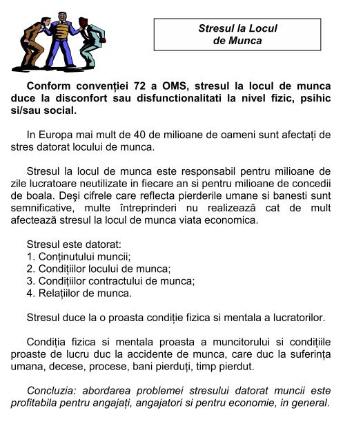 Conform ConvenÅ£iei 72 A Oms Stresul La Locul De Munca Fara Stres