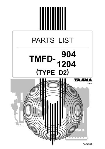 Parts book for Tajima TMFD-904 1204